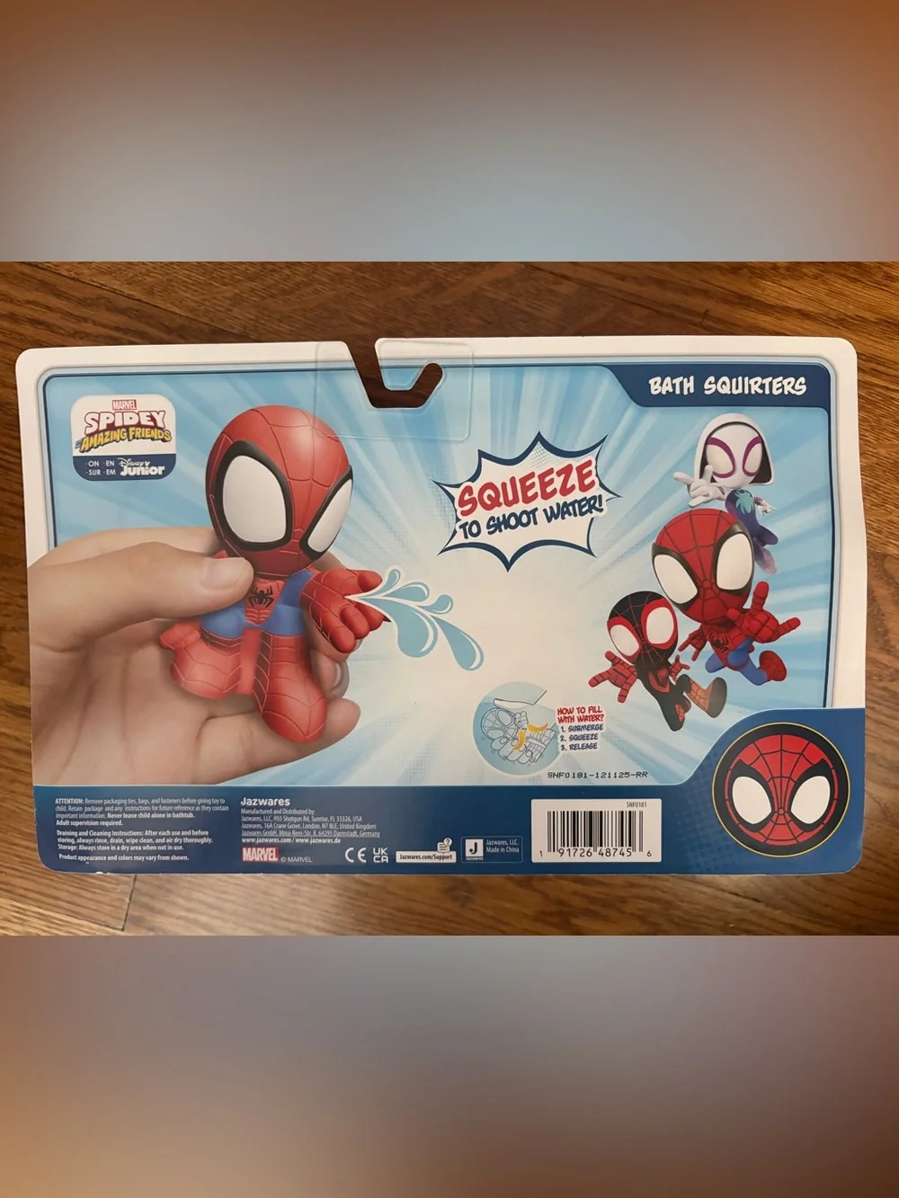 Marvel Spidey and His Amazing Friends Bath Squirters, 3 Piece Set, Water Toys